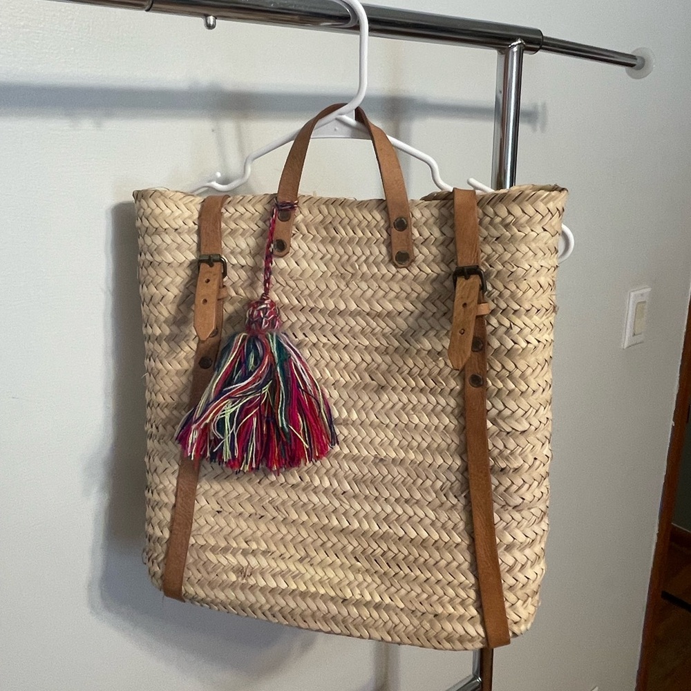 Woven backpack from Etsy, barely used, great for vacations and the beach